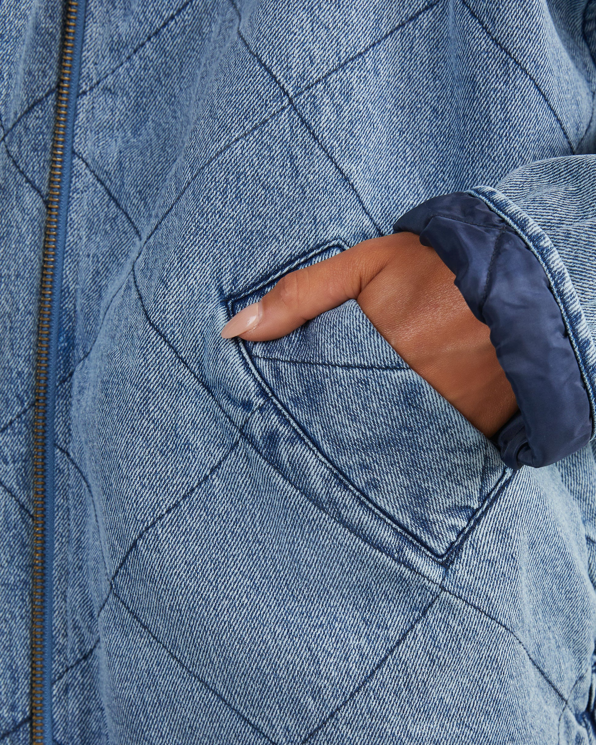 Quilted Denim Shacket