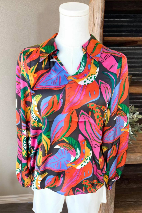 Tropical Satin Blouse