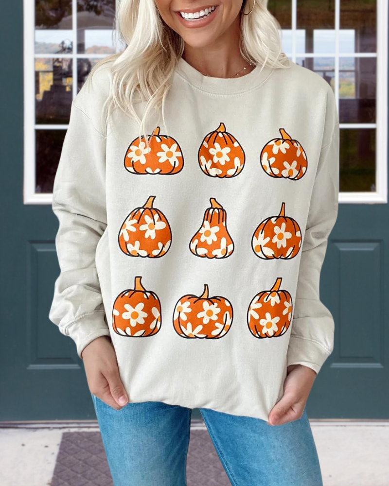 Daisy Pumpkin Graphic Sweatshirt