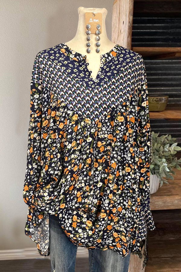 Floral Mosaic Patchwork Top