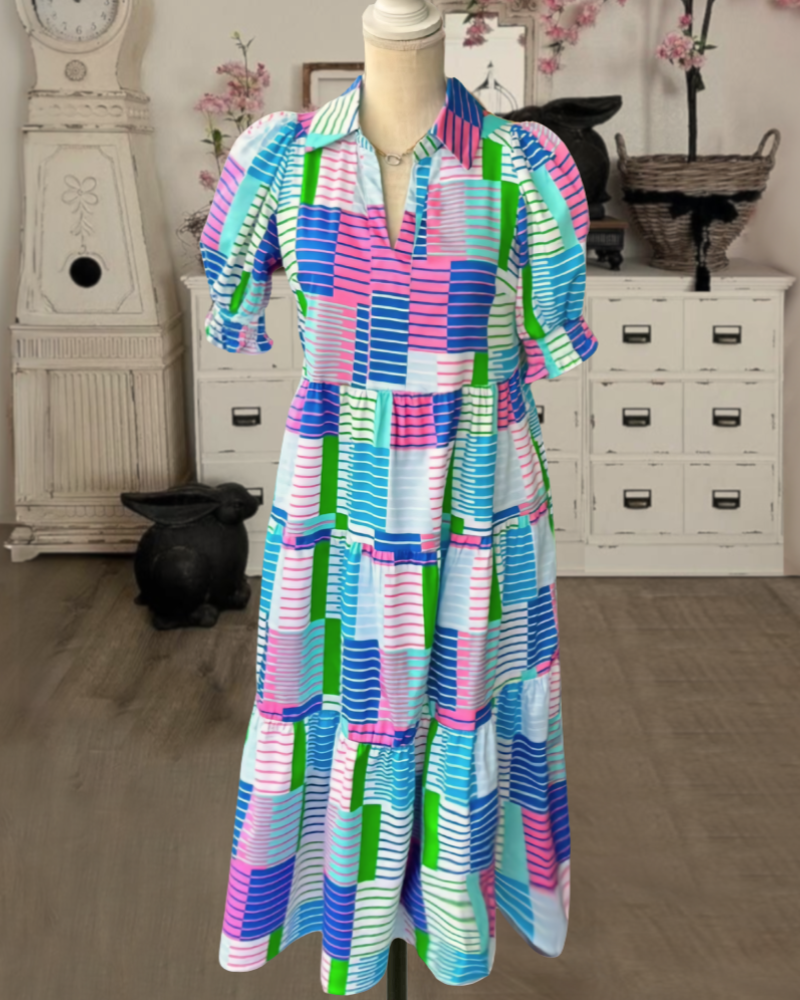 Fun Colorful Striped Dress