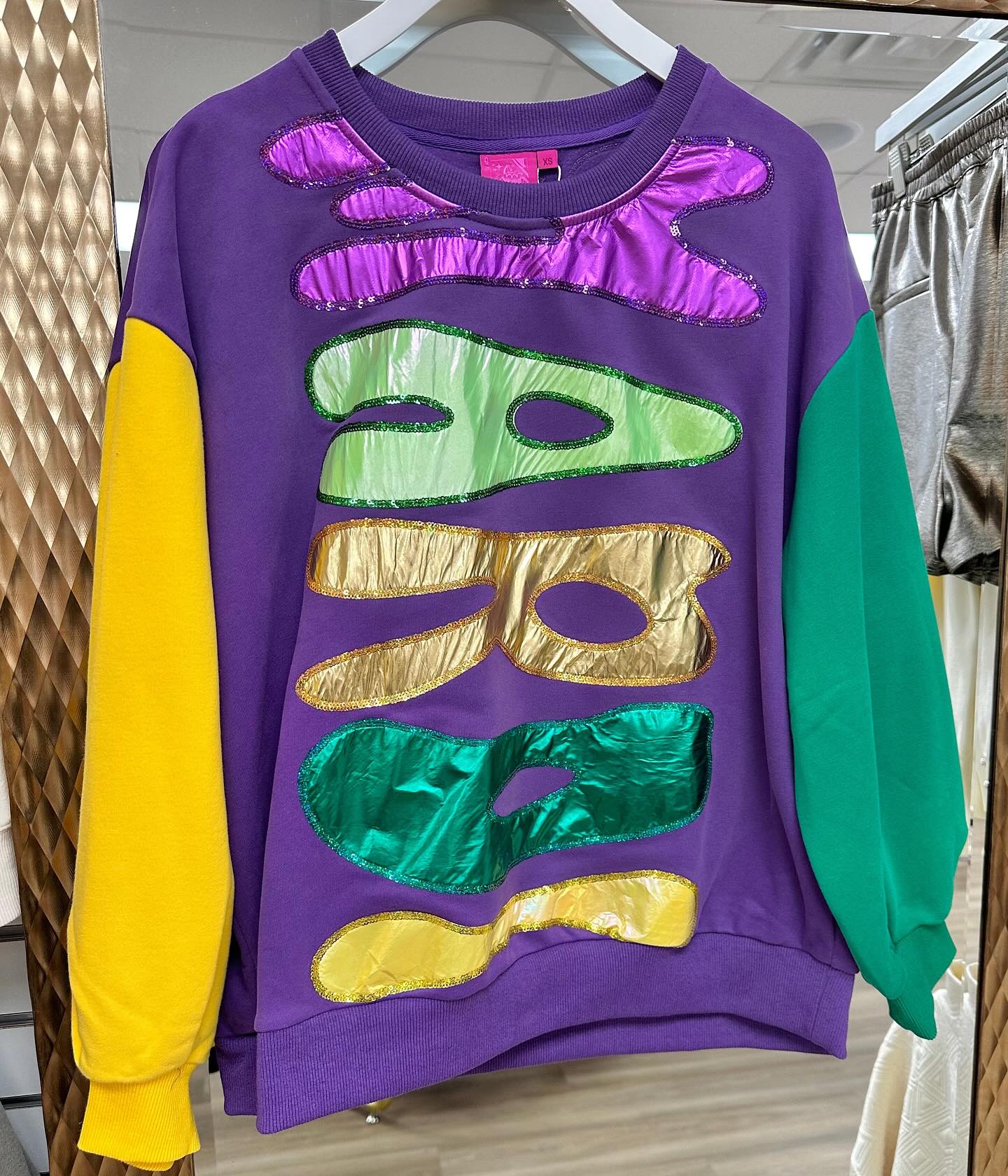 Mardi Gras Embroidered Sweatshirt