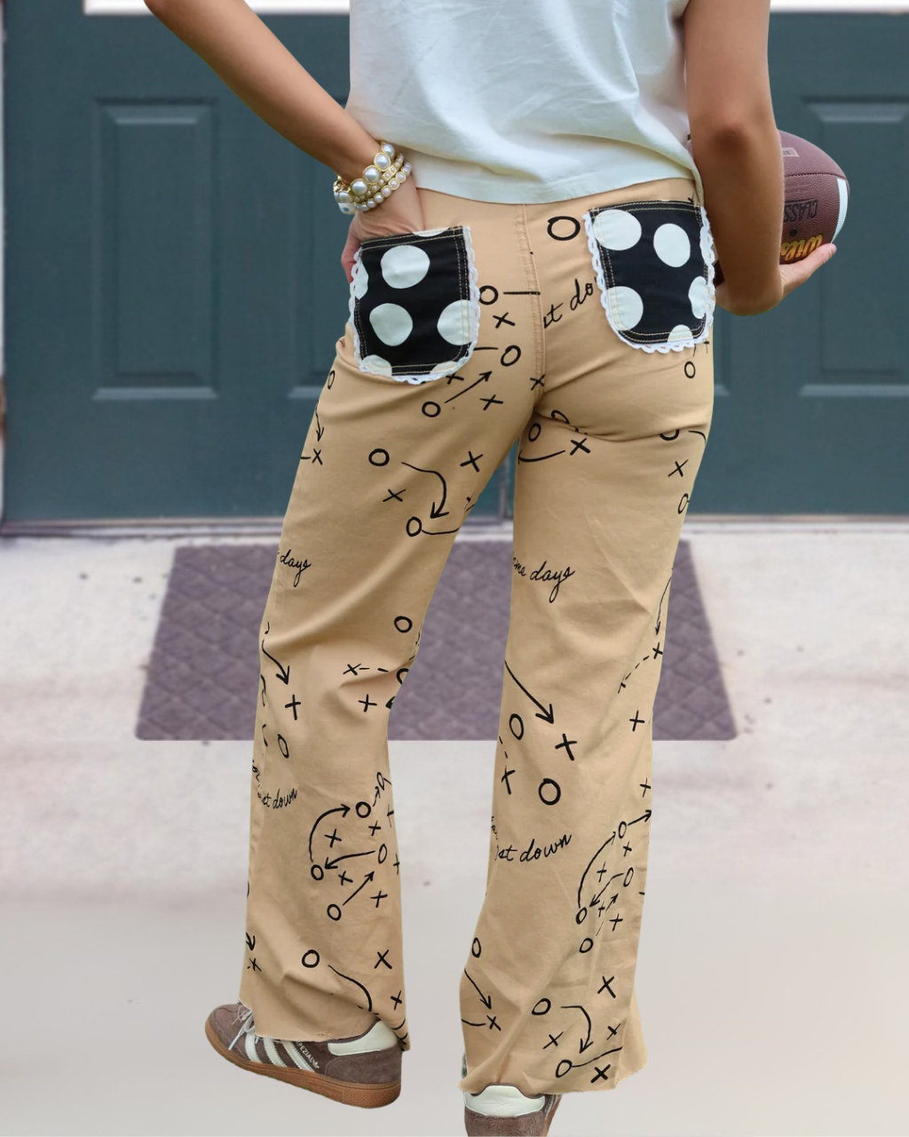 Football Tactical Patterned Polka-dot Pants