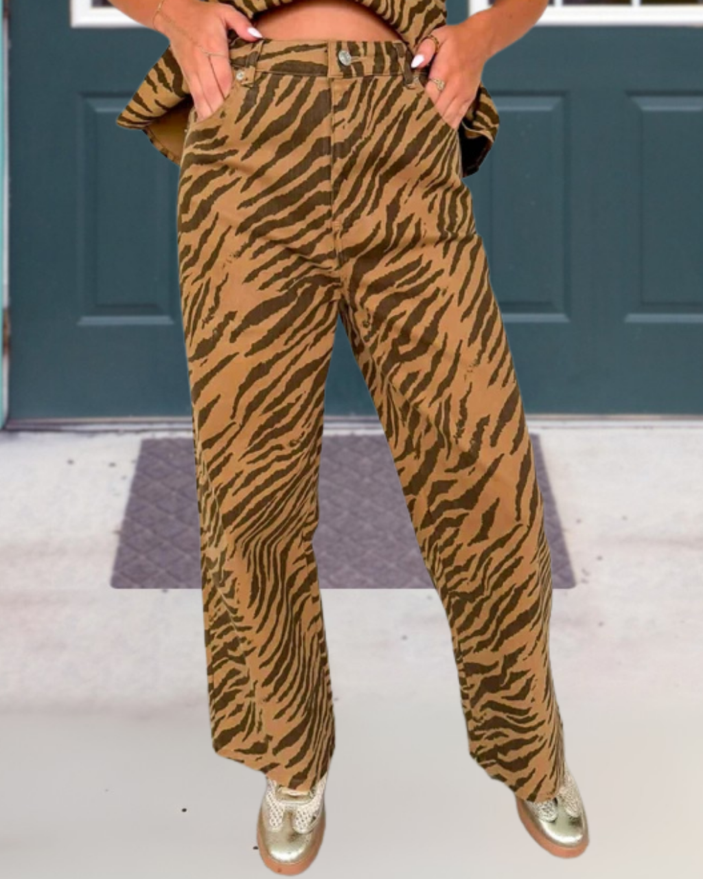 Zebra-print Pocket Pants