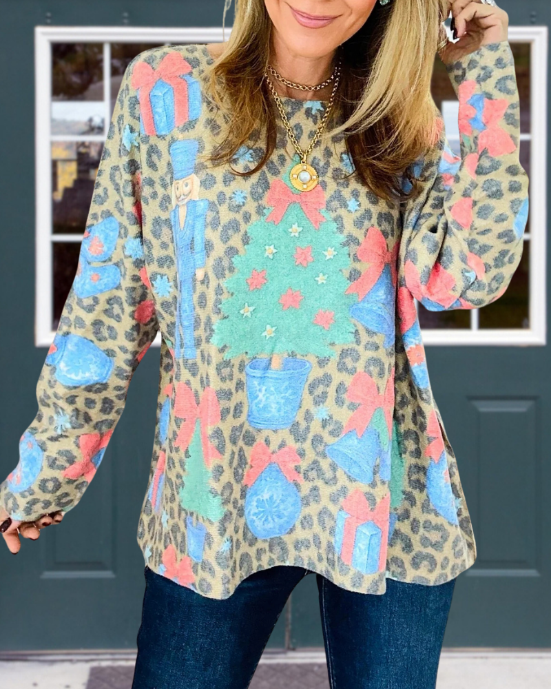 Christmas Tree Bell Leopard Top