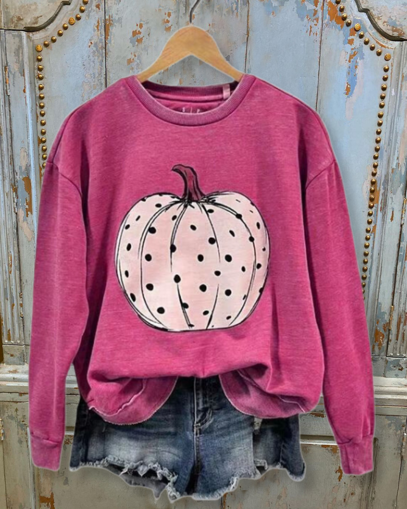 Pumpkin Washed Cotton Sweatshirt