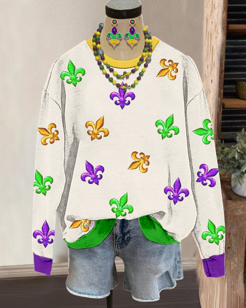 Iris Color-Blocked Crewneck Sweatshirt