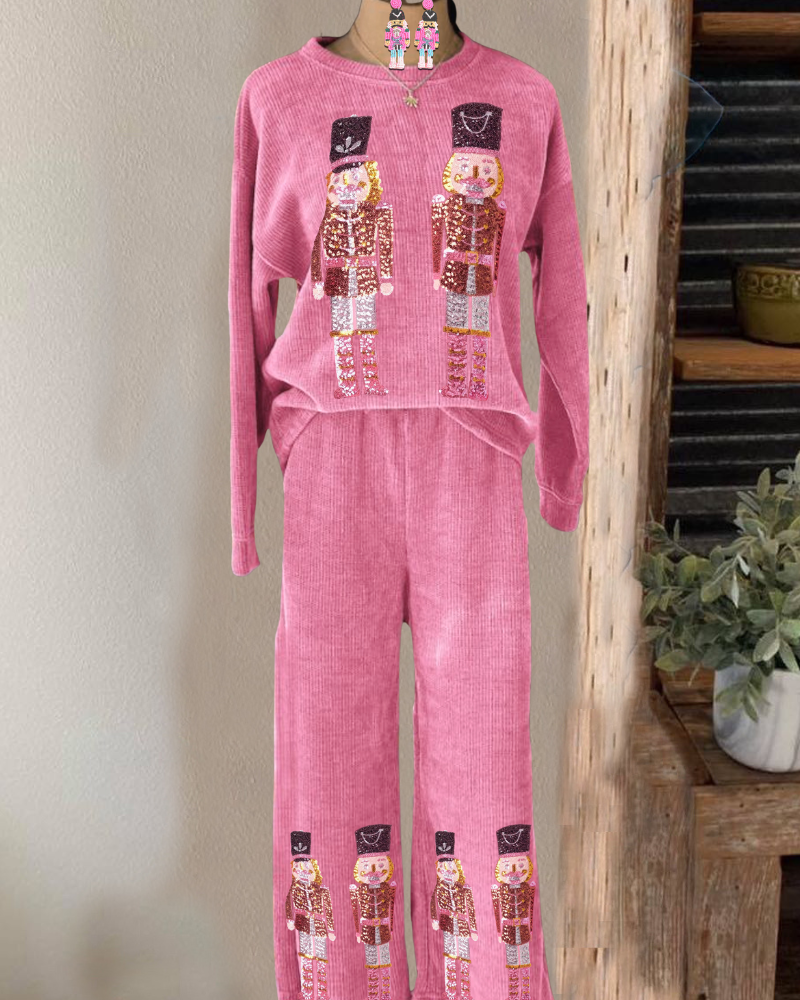 Sequin Nutcracker Casual Loungewear Set