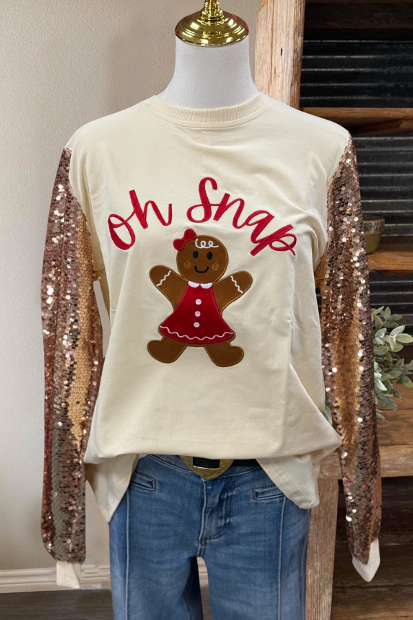 Oh Snap Sequined Crewneck Sweatshirt