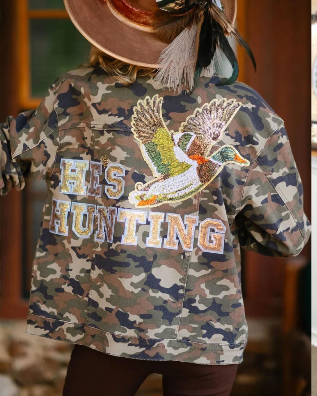 HE'S HUNTING Sequin Mallard Camouflage Jacket
