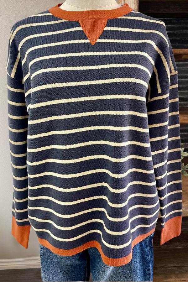 Stripe Contrast Pullover