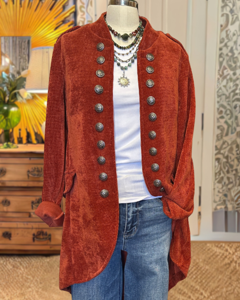 Unique Button Ribbed Jacket