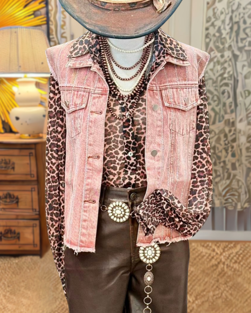 Stylish Distressed Denim Vest