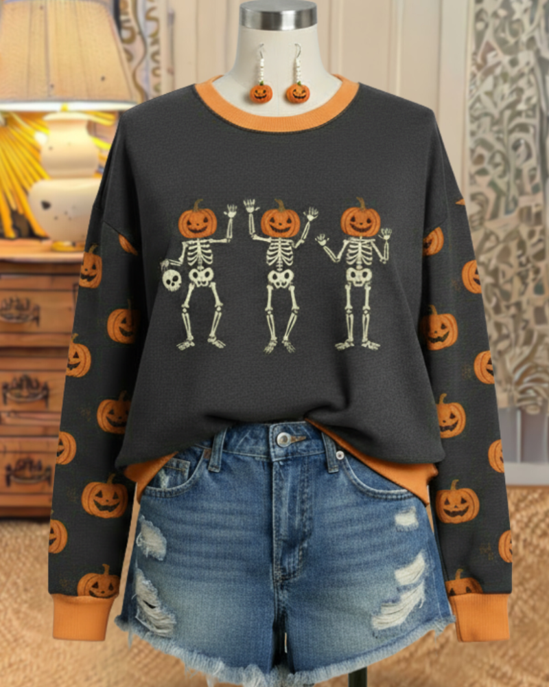 Pumpkin Skeleton Dance Sweatshirt