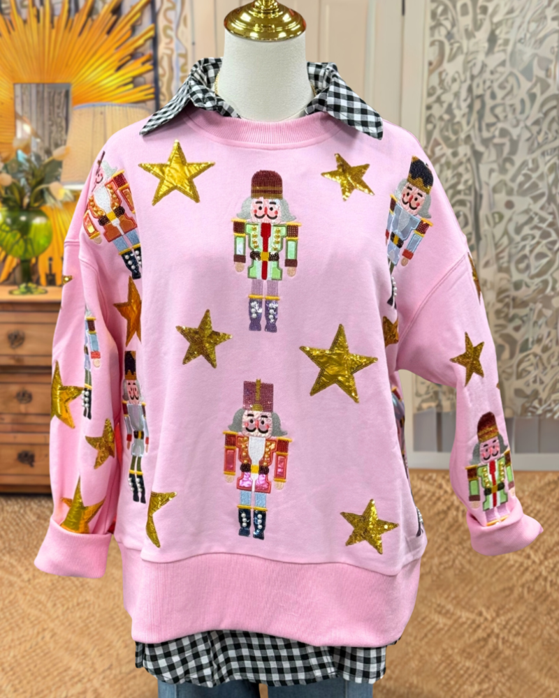 Playful Sequin Nutcracker Sweatshirt