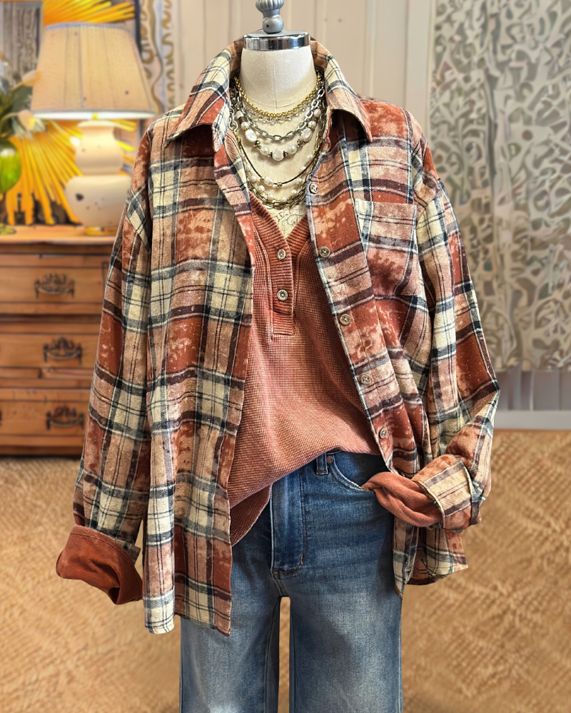 Casual Brushed Plaid Shirt