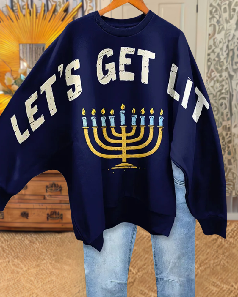 Let's Get Lit Hanukkah Sweatshirt
