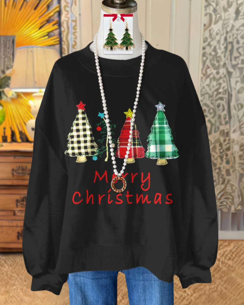 Christmas Tree Plaid Sweatshirt