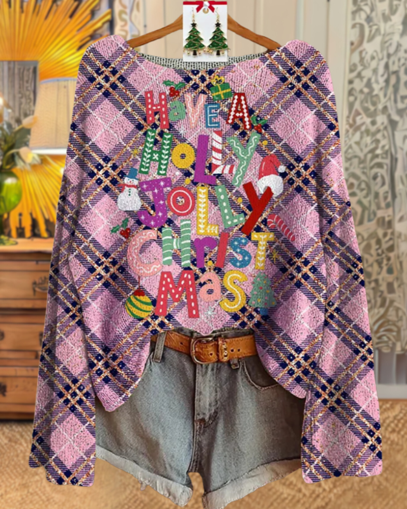 Christmas Jolly Plaid Pullover