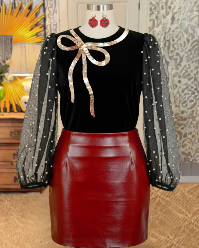 Chic Bow Polka Dot Top