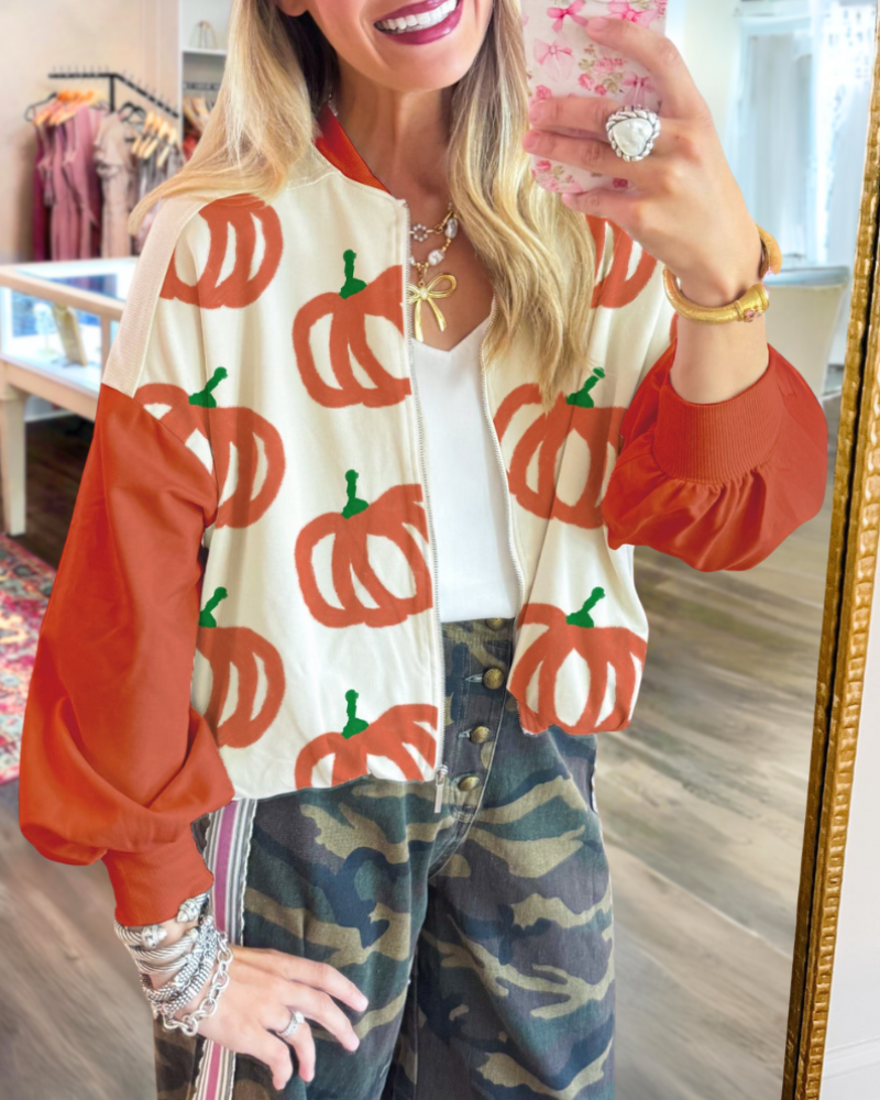 Halloween Playful Pumpkin Art Jacket