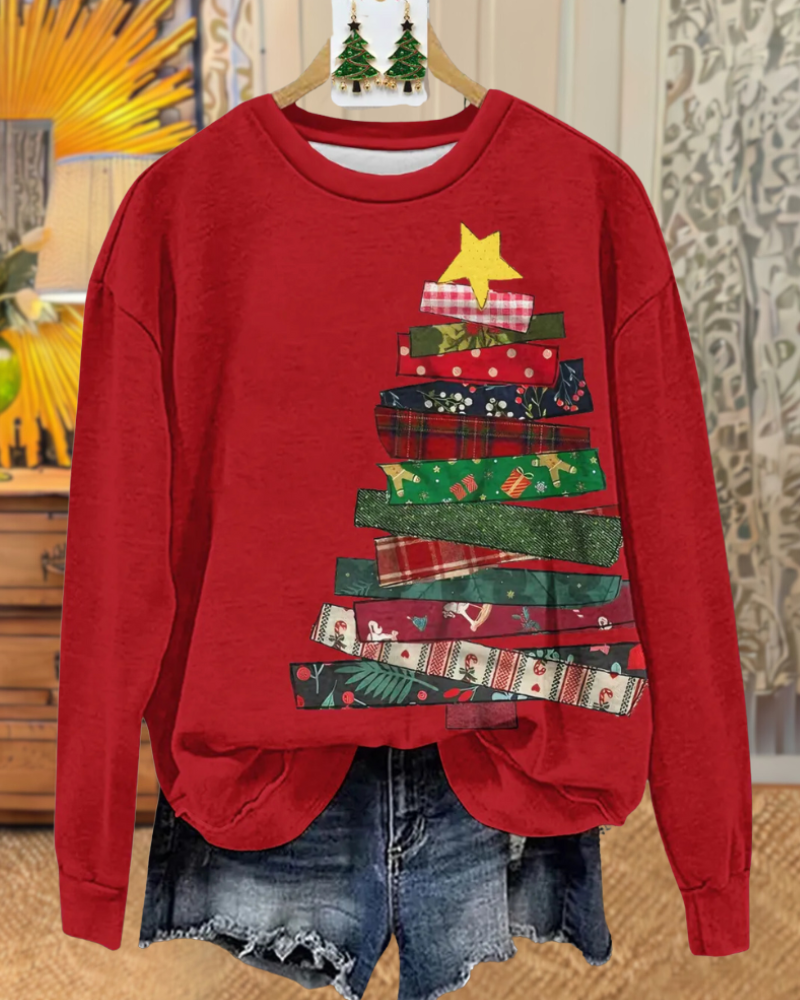 Unique Christmas Tree Stacking Sweatshirt