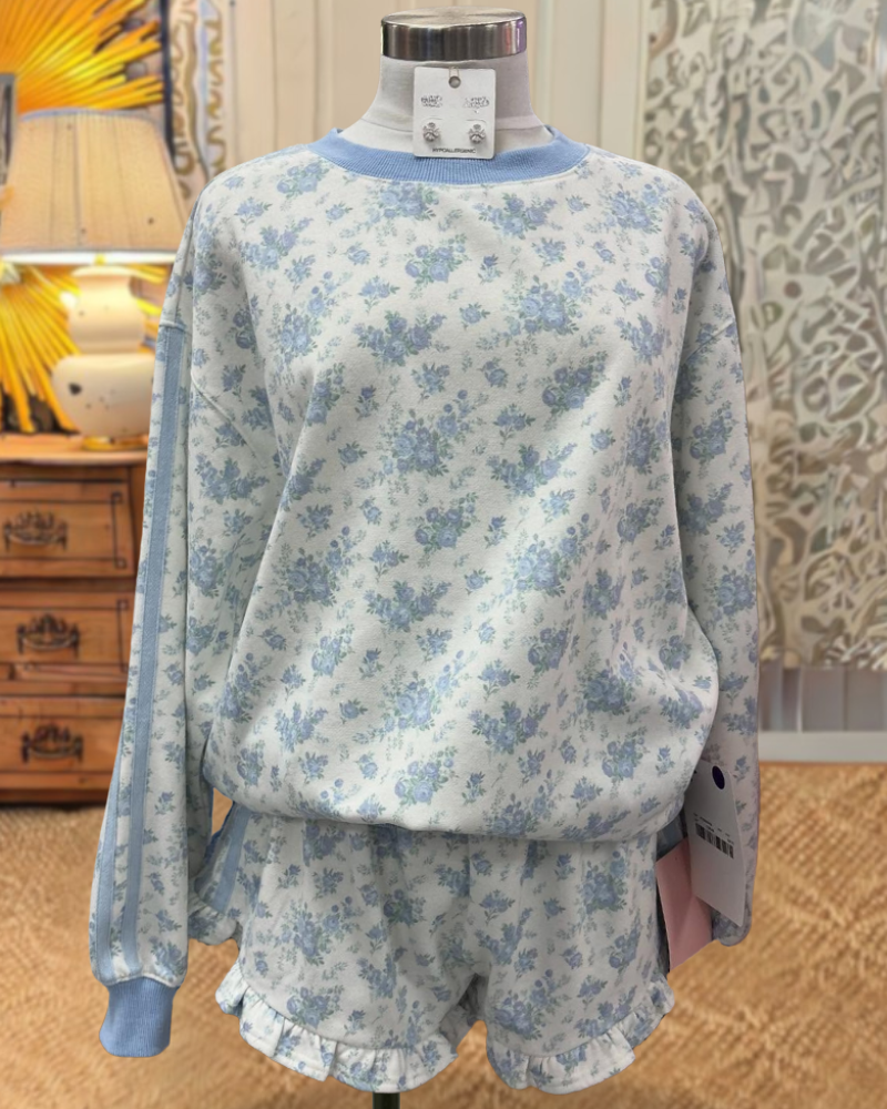 Floral Print Crew Neck Set