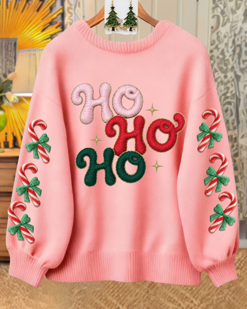 HOHOHO Christmas Candy Pullover