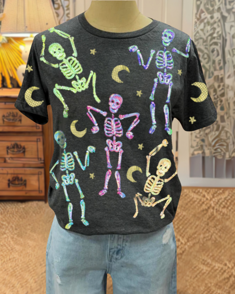 Starry Sky Dancing Skeleton Tee