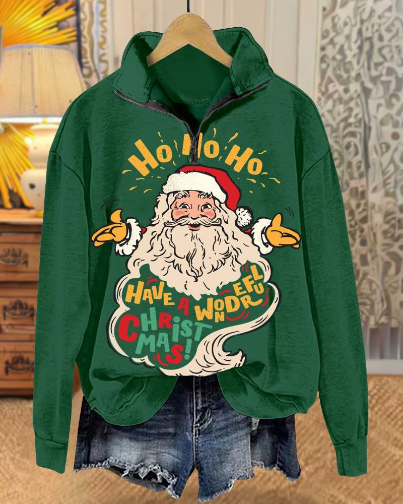 Christmas Themed Half-zip Pullover