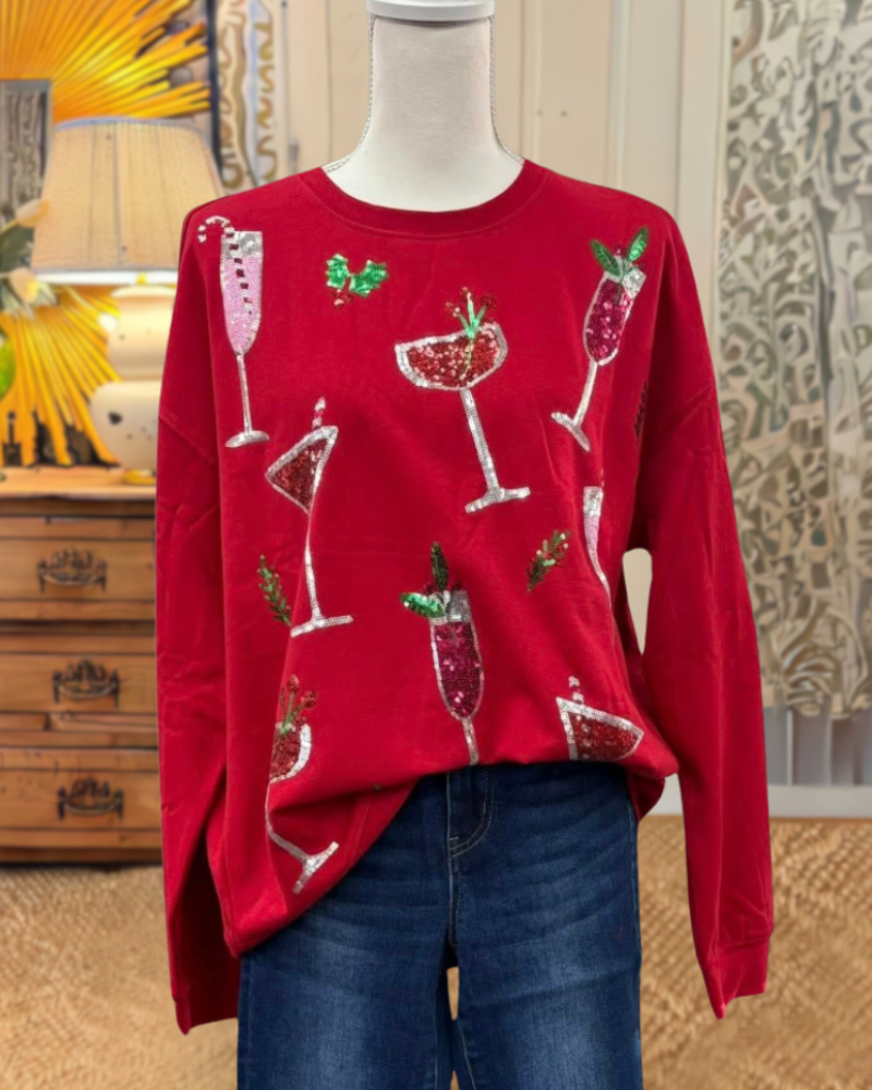 Delicious Drink Sequin Sweatshirt