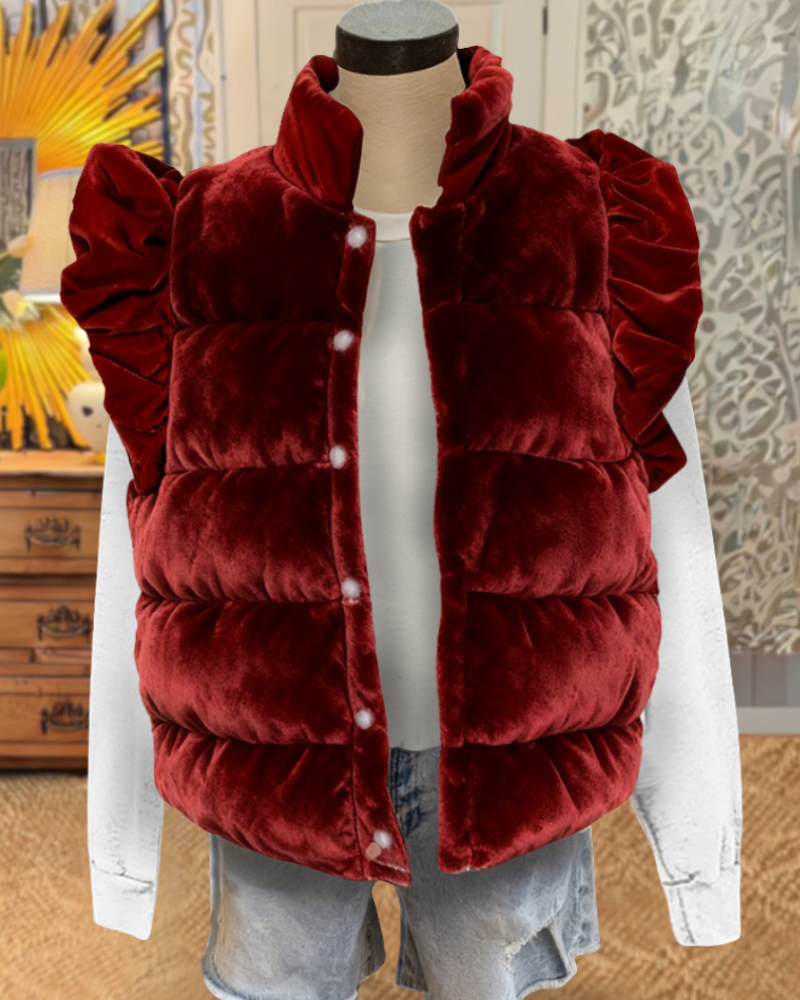 Simple Stylish Ruffled Vest