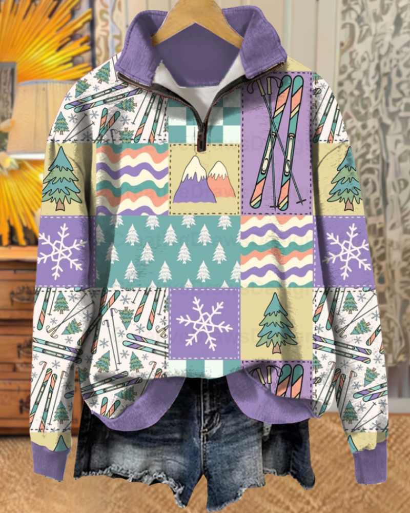 Ski Scenery Half-zip Pullover