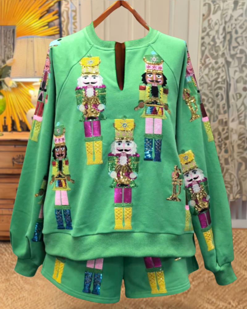 Oversized Nutcracker Sequined Sweatshirt