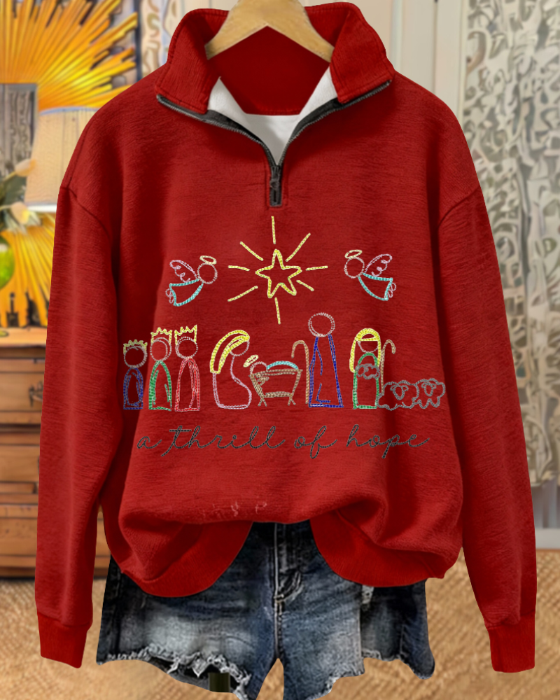 Nativity Scene Half-zip Pullover
