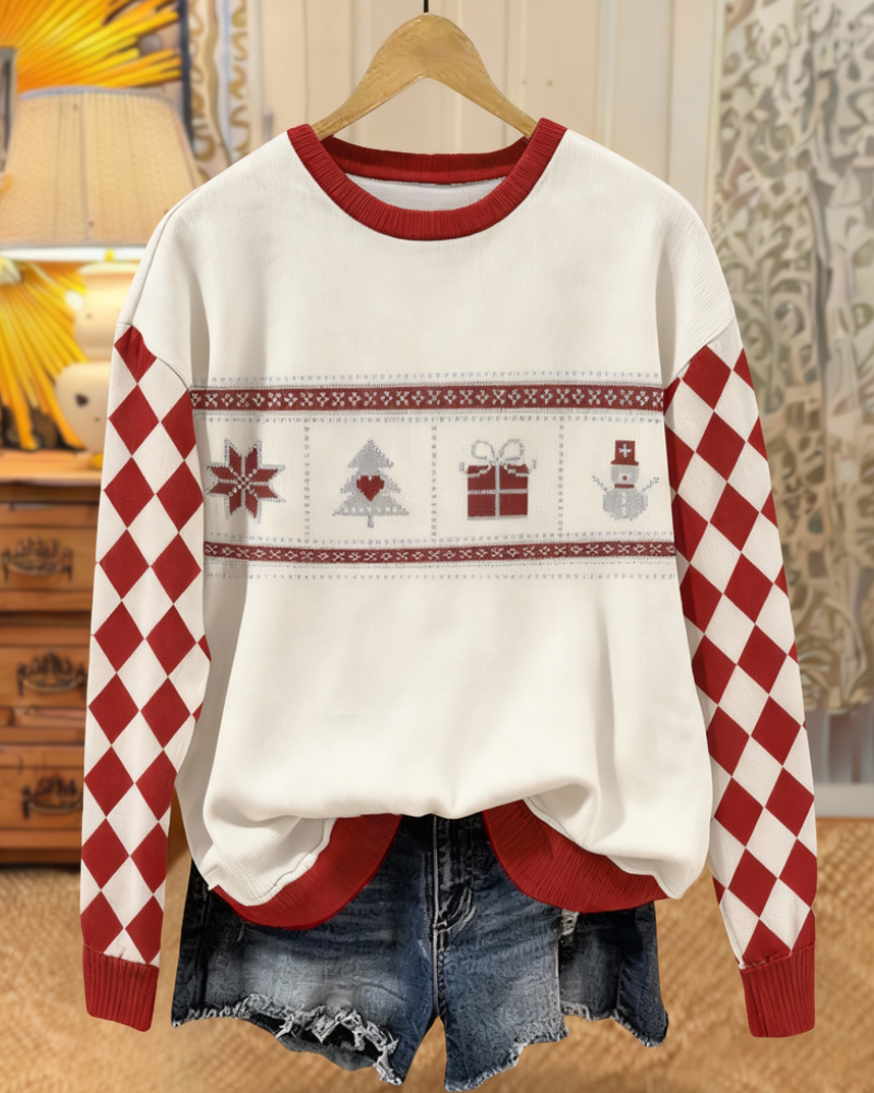 Retro Christmas Plaid Sweatshirt