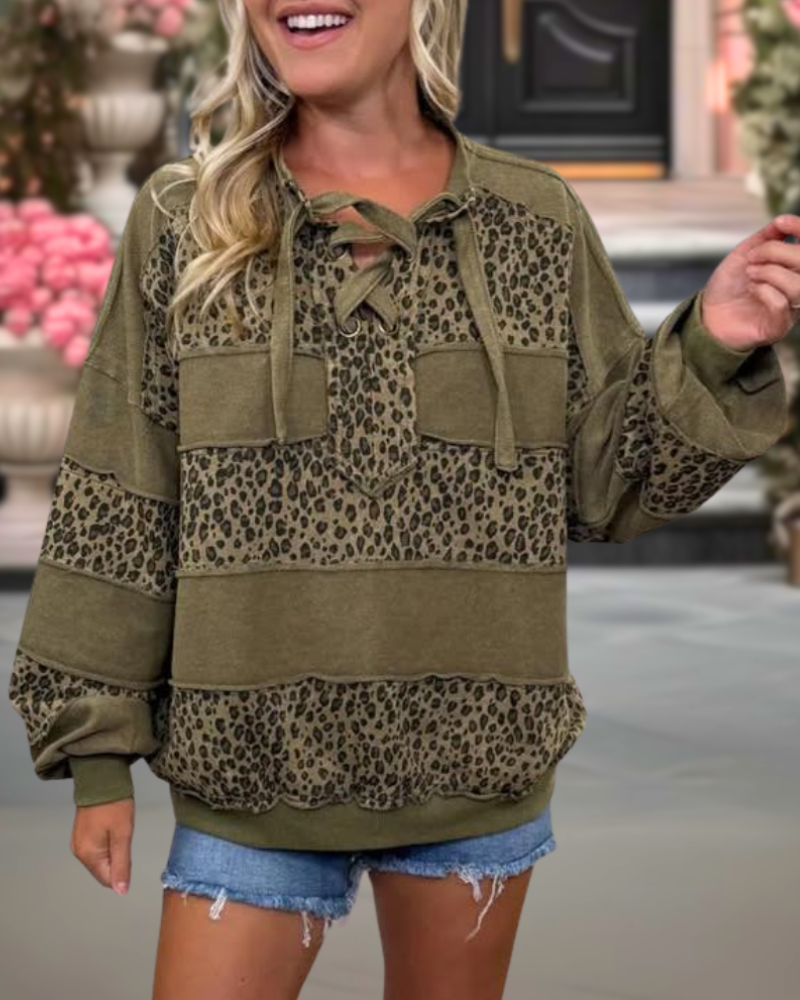 Chic Leopard Layered Pullover