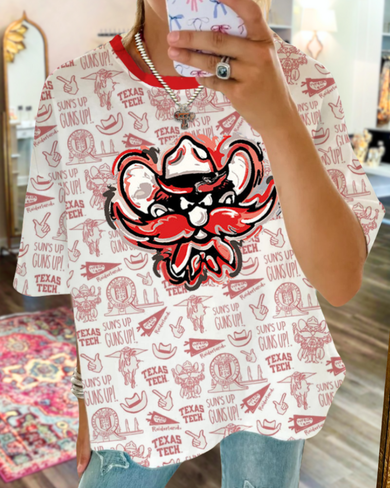 Playful Texas Tech Themed Tee