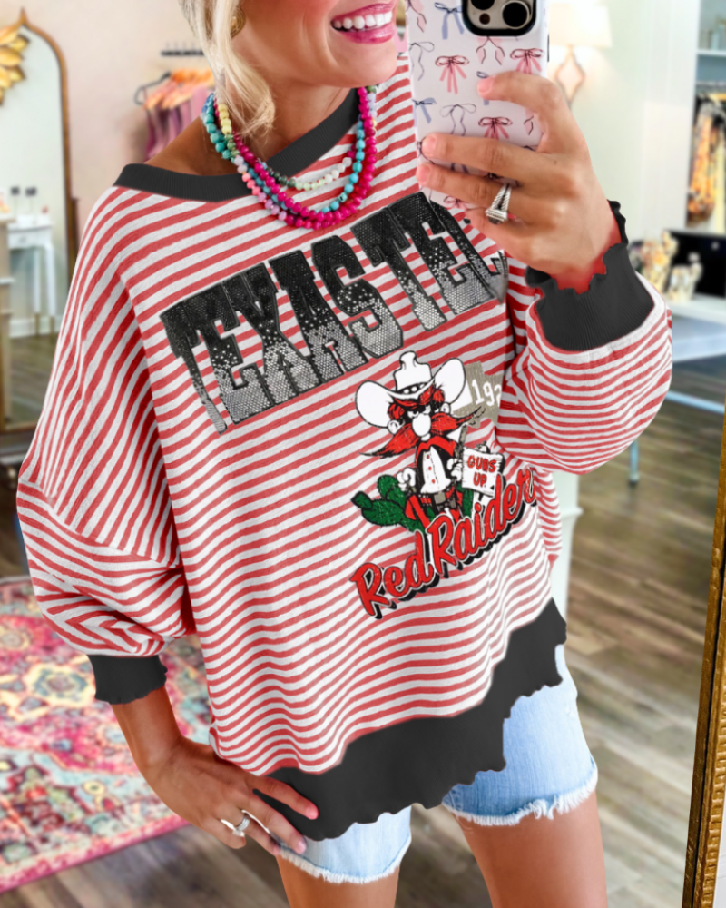 Texas Tech Embroidered Pullover