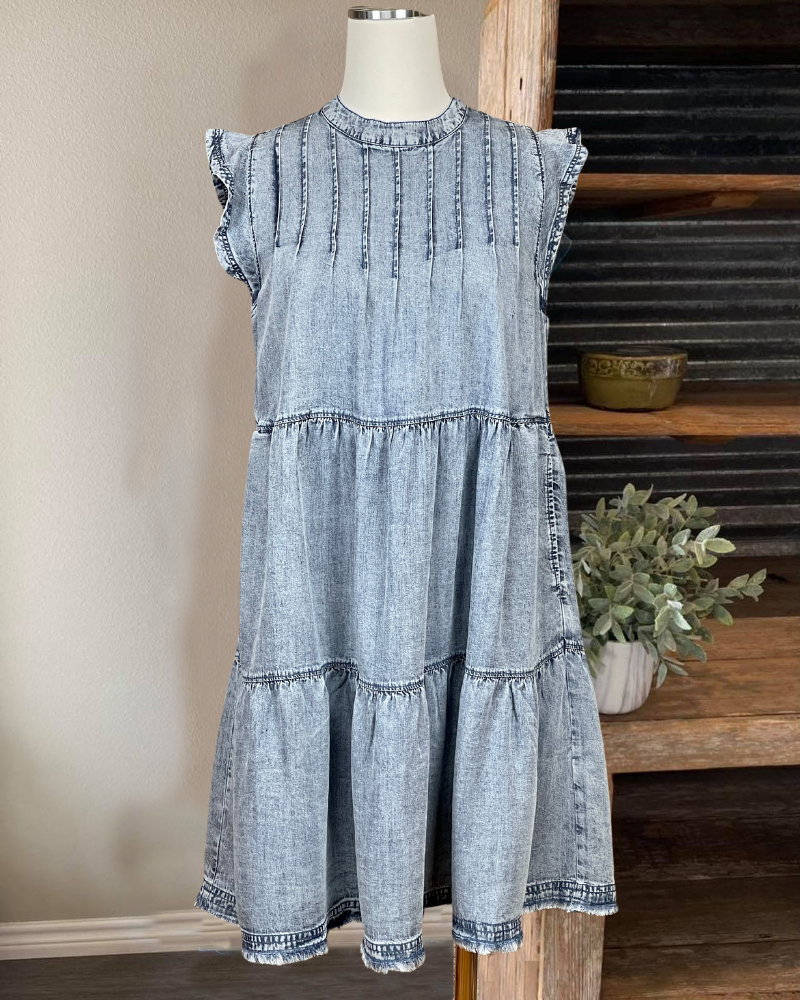 Shelly Tiered Denim Dress