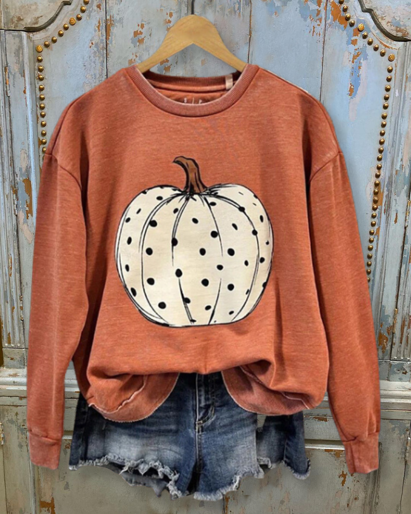 Pumpkin Washed Cotton Sweatshirt