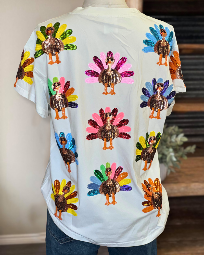 Sequins Turkey Queen Cotton Tee