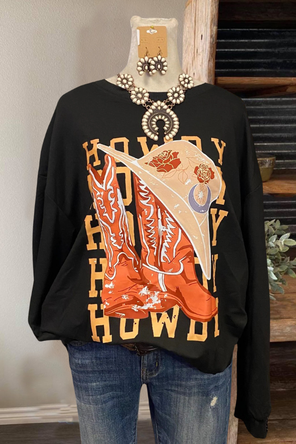 Howdy Boots Crew Neck Sweatshirt