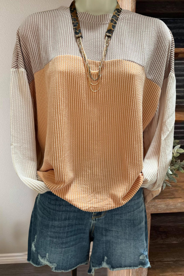 Colorblock Ribbed Top