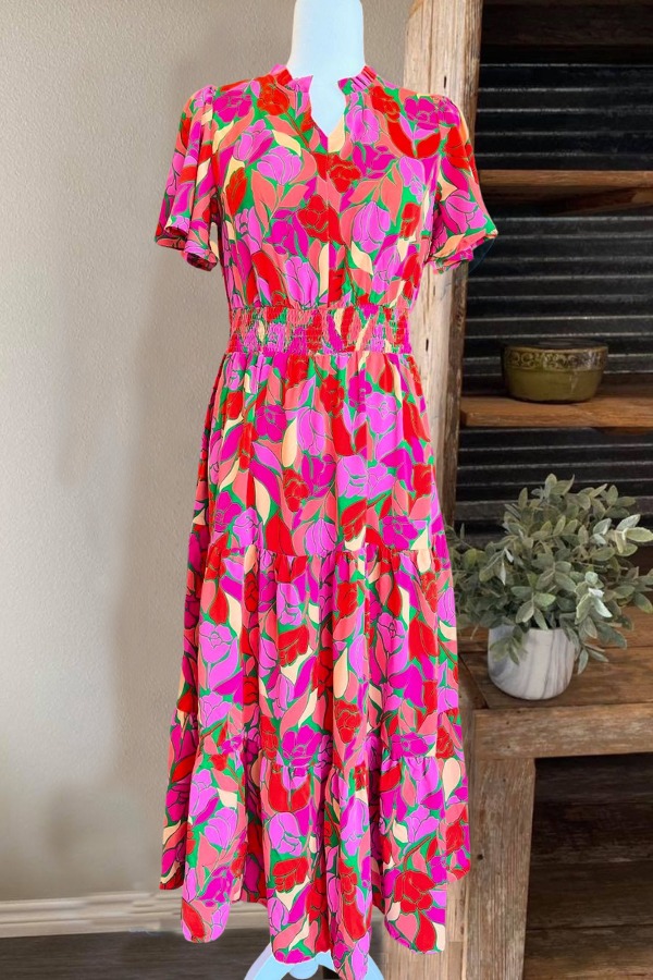 Vivid Petals Maxi Dress