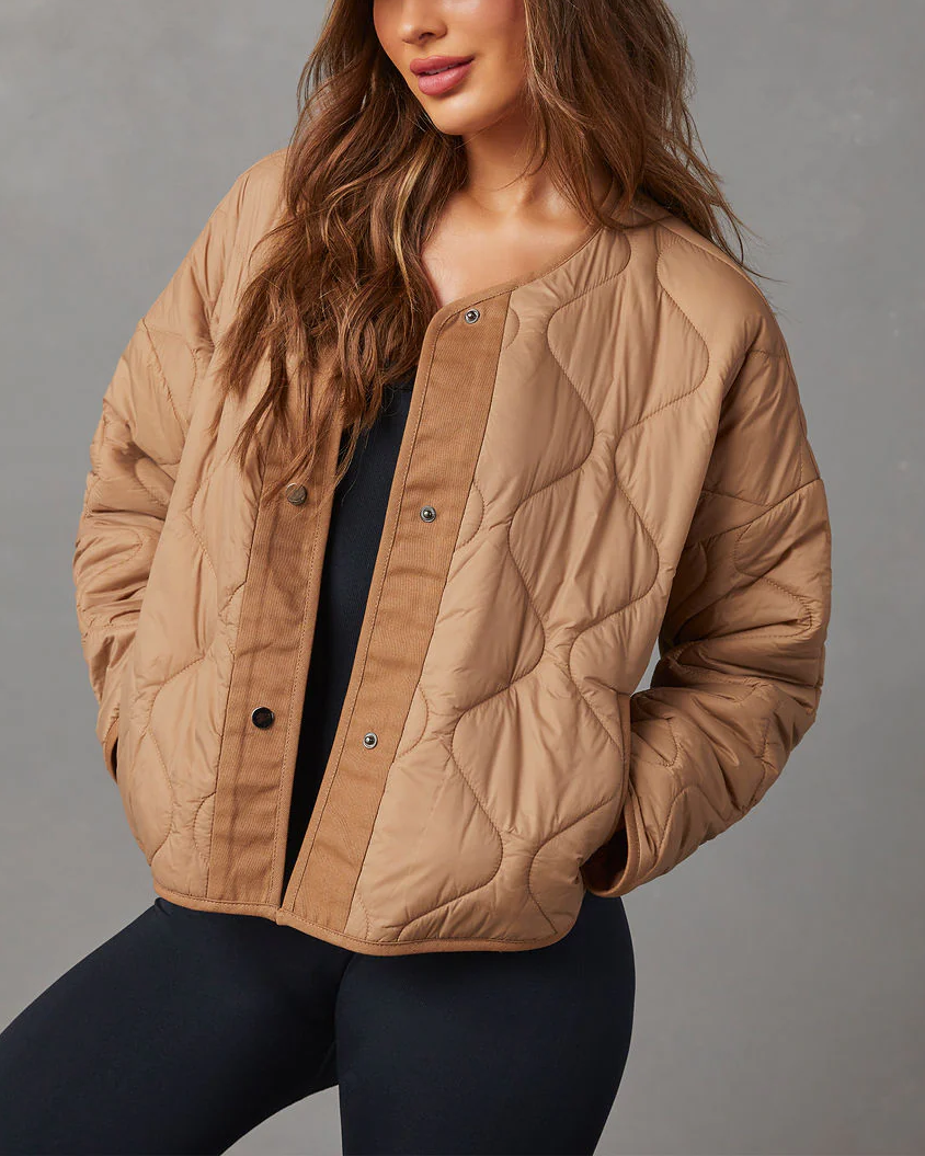 Wave Quilted  Cropped Jacket