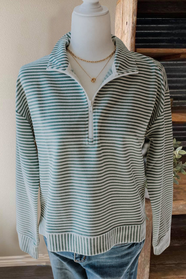 Classic Stripe Half-Zip Pullover