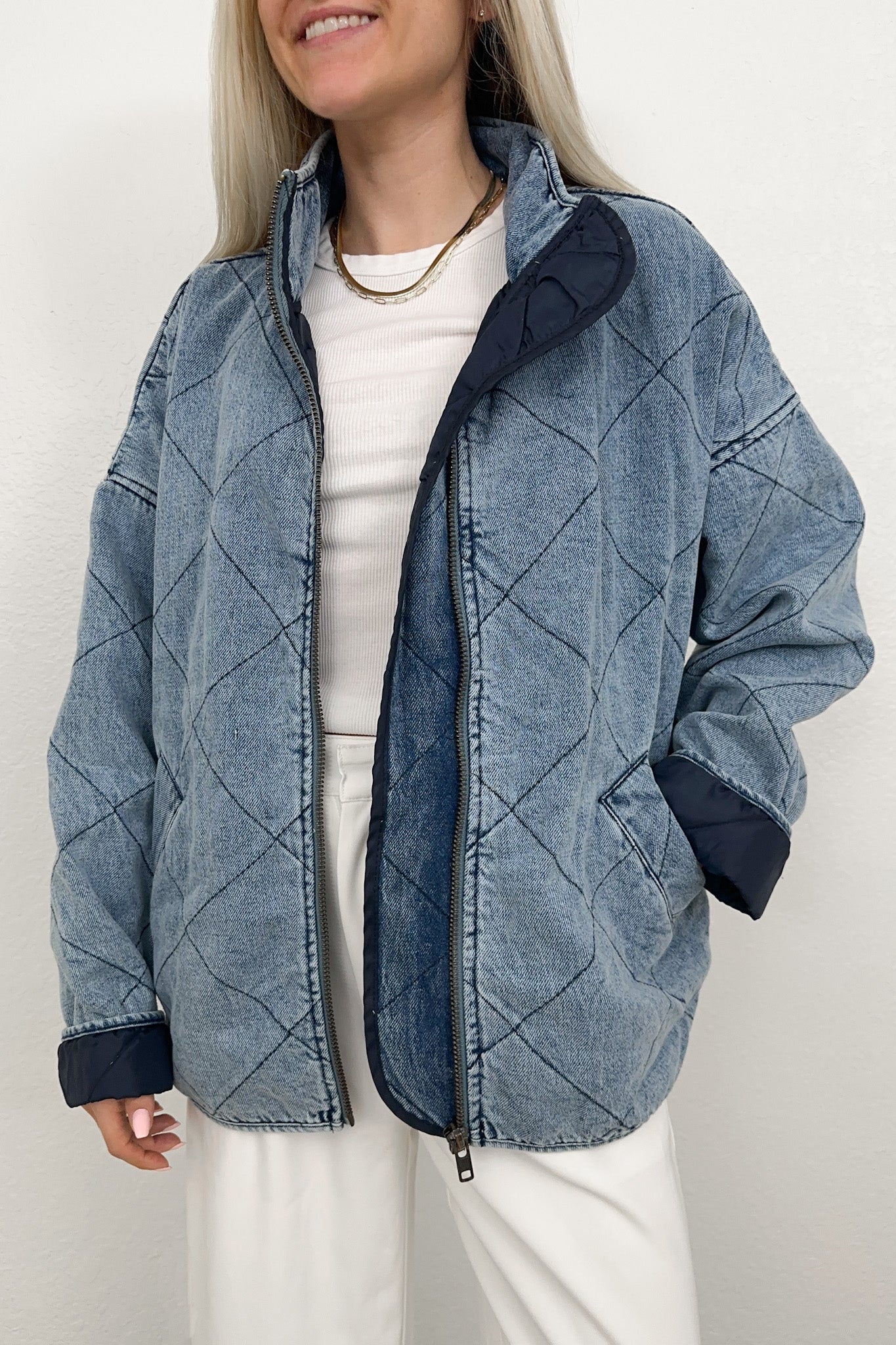 Quilted Denim Shacket