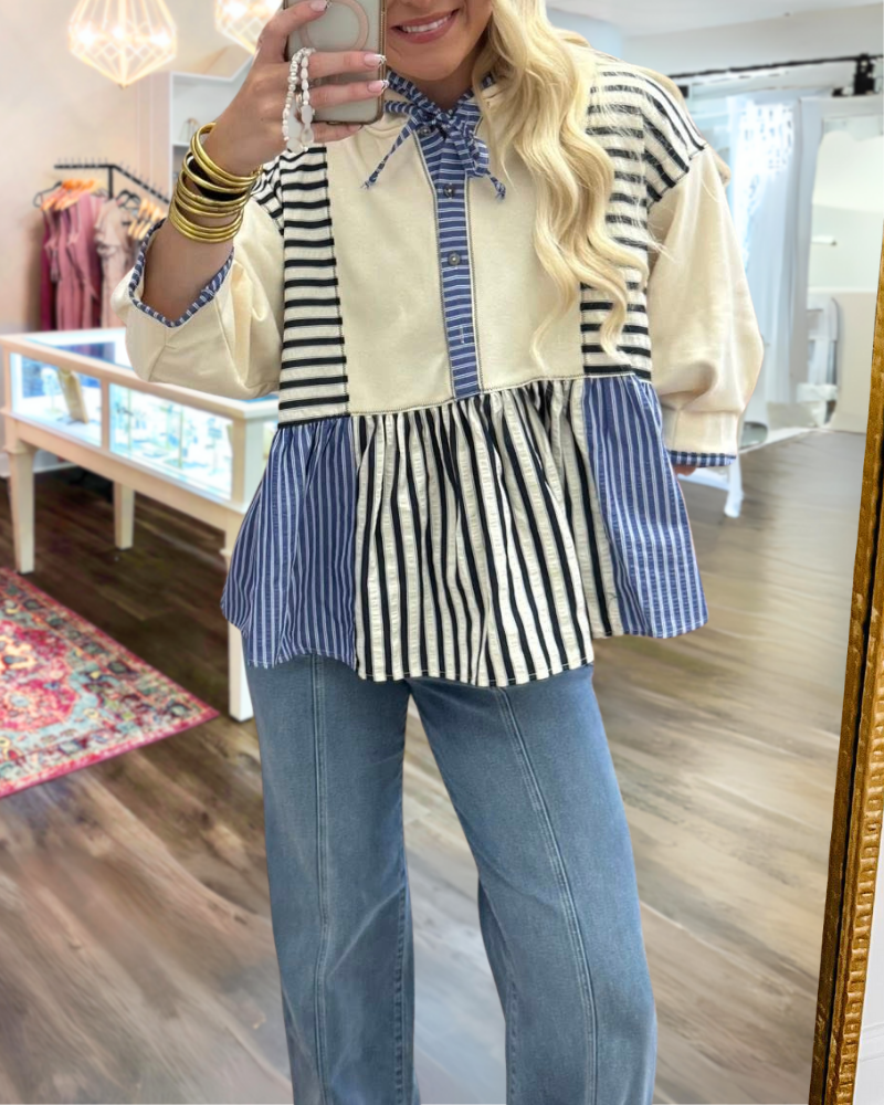 Stylish Casual Striped Hoodie