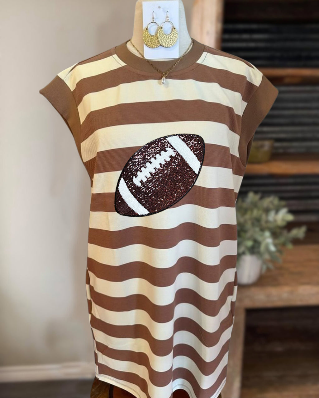 Football Sequin Striped Dress